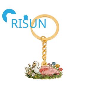 Llavero de Metal Esmaltado con Diseño 3D de Ave Marina, Espejuelo Rojo Americano, Regalo para Amantes de <span class=keywords><strong>las</strong></span> Aves, Venta al Por Mayor Personalizada - Product Image 4