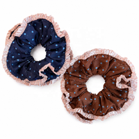 Daou 16cm Stock Large Double Layer Polka Dot High Elastic Hair Scrunchies High Quality Sweet Women Hair Accessories Wholesale