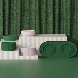 Ciotola per cani in ceramica con ciotola per gatti personalizzata in fabbrica ciotola per il collo alto del piede antiscivolo ciotola per animali da compagnia arrotondata per cani mento nero Non incluso - Product Image 3