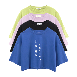 Nouvelle Collection – Haut court décontracté ample pour femme, 100 % coton, anti-rétrécissement, tendance, vente en gros sur mesure - Product Image 1