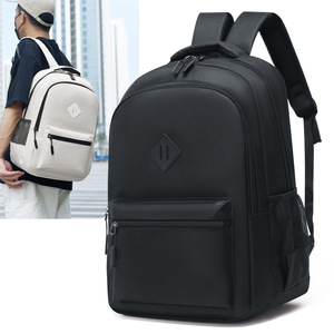 Men's <b>Backpack</b> <b>Large</b> Capacity 14 Inch Laptop Bag Outdoor Sports <b>School</b> Travel Black White Splicing Design - Product Image 1