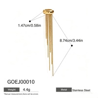 Gaovo Boucles d'oreilles manchette longues tendance haut de gamme pour femme, style européen et américain, avec pampilles, en acier inoxydable inaltérable, design de niche
