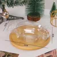 Boîtes d'emballage en plastique en forme de nœud de Noël en gros avec couvercle pour mousse, dessert, bonbons, décoration de Noël et de fête