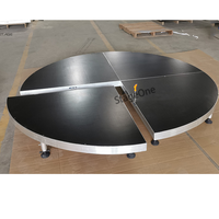 Plateforme de scène ronde en alliage d'aluminium de 2 m avec pieds réglables en hauteur pour événements, défilés, mariages