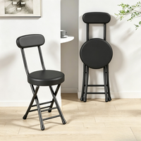 Chaise de salle à manger moderne Conris pliable avec cadre en métal et siège en PU avec dossier pour hôtel et bureau à domicile