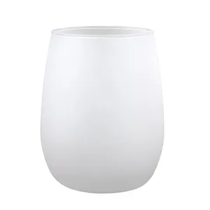 Factory Wholesale 10oz 300ml Frosted Glass Mug Sublimation Blank Wine Tumbler Stemless Cup Coffee Glass Mug Egg Shape