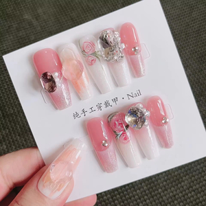 <span class=keywords><strong>Uñas</strong></span> Acrílicas Hechas a Mano de Lujo al por Mayor, 10 Piezas, <span class=keywords><strong>Uñas</strong></span> Artificiales <span class=keywords><strong>Largas</strong></span> y Cuadradas Tipo Stiletto, Reutilizables, de Alta Gama, con Logotipo Personalizado - Product Image 3