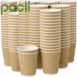 Tossable Copa de Papel para Beber Cafe Taza para taza de café Cappuccino Espresso Tazas Doble pared Bebida caliente Taza de papel aislada - Product Image 2