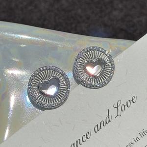 Pendientes de Plata de Ley S925 con Forma de Corazón Calado, Estilo Vintage Simple y Moderno con Diseño de Nicho, Estilo Moderno - Product Image 4