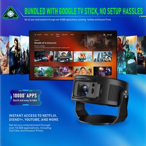 Proyector WESOPRO HY300 MAX 720P HD BT5.0 Google TV Allwinner H137 con Altavoces Integrados, 8GB ROM, <span class=keywords><strong>Cine</strong></span> <span class=keywords><strong>en</strong></span> Casa Inteligente - Product Image 3