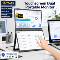 Monitor Portátil de 15.6 Pulgadas con Pantalla Táctil Dual 1080P IPS, Extensor de Pantalla para Laptop, Tipo-C, Soporte VESA, Plegable Personalizado para Laptop