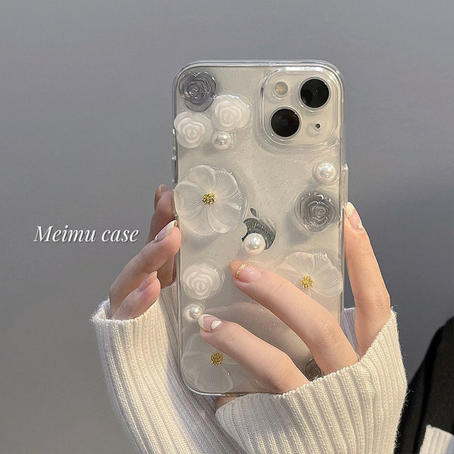 INS High-End Flower Design Compatible with Apple 14 Pro Max Phone Case iPhone 13 16 PM 12 11 Plus Women's Cover Accessories