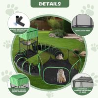 Grand enclos pour chat portable, tente de jeu respirante et imperméable en polyester avec maille panoramique pour chats d'intérieur et petits animaux domestiques en toute sécurité