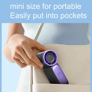 X688 <span class=keywords><strong>precio</strong></span> de fábrica 100 engranajes ajustables de alta velocidad portátil Turbo violento Mini ventilador 3000mAh pantalla Digital diseño sin aspas - Product Image 6