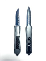 Couteau pliant de camping extérieur OEM personnalisé en gros, lame pointue de 23 cm, manche en alliage zinc-aluminium et fibre de carbone, directement de l'usine