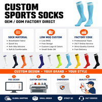 Chaussettes de football respirantes en tricot fin, hauteur genou, avec semelle antidérapante et bordure antibactérienne, personnalisables avec logo, idéales pour l'entraînement estival