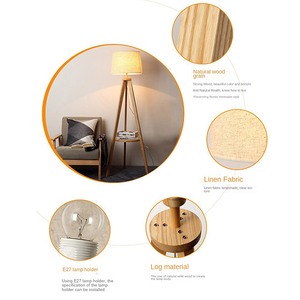 Scandinavian Solid <b>Wood</b> <b>Floor</b> <b>Lamp</b> Simple Modern Bedroom Vertical Tripod Steady <b>Living</b> <b>Room</b> Decorative Reading <b>Floor</b> <b>Lamp</b> - Product Image 6