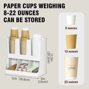 Einweg-Pappbecher Aufbewahrungsregal Theken-Organizer für Kaffee- und Milchteebecher Multifunktionales ABS-Sortierregal - Product Image 5
