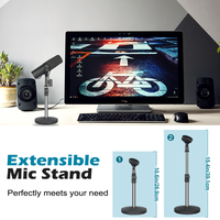 Support de table de podcast professionnel, pied de microphone à base ronde, support de bureau fabricants bras de flèche MS-104