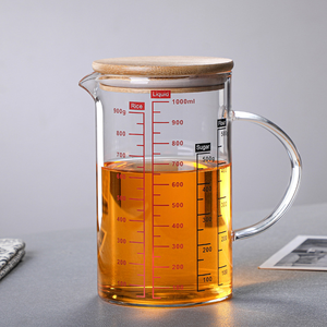 Cốc Đo Thủy Tinh Chịu Nhiệt Cao 500/1000ML, Cốc Đo Lường Nhà Bếp Có Nắp - Product Image 3