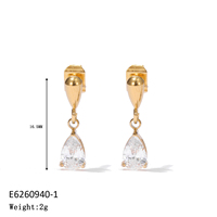 Collection de Boucles d'Oreilles Quotidiennes en Cristal : Clous en Or et Argent en Forme de Goutte, Pierres Facettées en Poire, Bijoux Minimalistes pour Femme