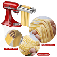 Accessoire de machine à pâtes en acier inoxydable de qualité alimentaire, personnalisé en usine, avec connecteur de précision, ensemble de 3 pièces, 8 réglages d'épaisseur pour pâtes