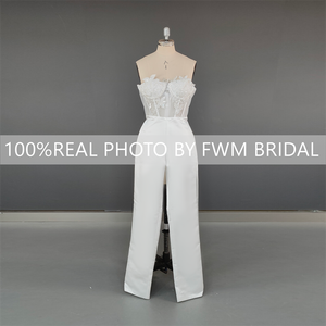 15421 # vraies photos détachable balayage train <span class=keywords><strong>robe</strong></span> <span class=keywords><strong>de</strong></span> <span class=keywords><strong>mariée</strong></span> <span class=keywords><strong>combinaison</strong></span> appliques illusion dentelle sans bretelles <span class=keywords><strong>robe</strong></span> <span class=keywords><strong>de</strong></span> <span class=keywords><strong>mariée</strong></span> avec <span class=keywords><strong>pantalon</strong></span> - Product Image 3