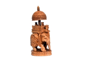 Handcrafted Wooden <b>Elephant</b> Sculpture Traditional Carved Home <b>Decor</b> Indoor Tabletop Ornament Living Room Art Piece - Product Image 4
