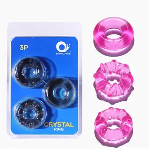 Hot SellingのPack 3 Delay Ejaculation Male Adjustable Penis Ring Triple Cock Ring Sex Toy