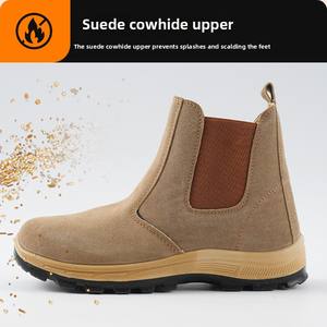 Chaussures <span class=keywords><strong>de</strong></span> sécurité montantes en cuir <span class=keywords><strong>de</strong></span> vachette pour hommes Protection du travail du <span class=keywords><strong>soudeur</strong></span> Anti-brûlure Anti-crevaison Caractéristiques <span class=keywords><strong>de</strong></span> fonctionnement <span class=keywords><strong>de</strong></span> l'atelier - Product Image 3