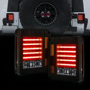 Plug N Play Smoked Led Tail Lights For 07-18 Jeep Wrangler Rubicon JK/ JKU