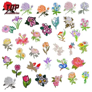 Flower Embroidery Patches Designer Applique Hawaii Style Iron on Embroidery Patches and Valentines Day Embroidery