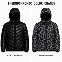 Veste thermochromique personnalisée pour homme, vêtement thermique, doudoune légère et chaude avec capuche, vente en gros