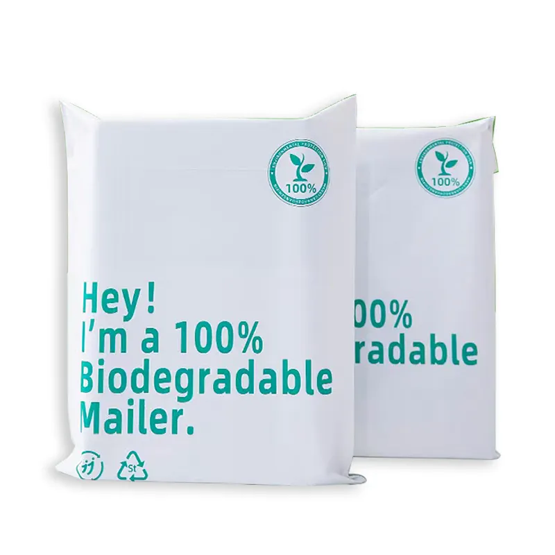 100% Poly Mailer compostable, envío reciclado, bolsa de correo ecológica para ropa, correo postal y exprés