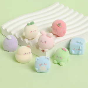 Bolas pequeñas de resina flocadas KI Chuangshem, lindas criaturas, animales, accesorios DIY, adornos para coche de escritorio, figuras - Product Image 3