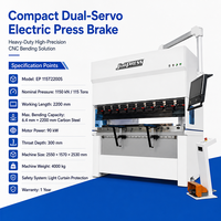 Prensa Plegadora CNC Eléctrica de Doble Servoaccionamiento 115T2200 Sin Aceite para Plegado de Metal y Acero al Carbono