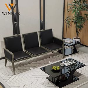 Morden Clínica Hair Salon Cliente 3 Assento Baber Loja Sala Cadeira De Espera para Salão - Product Image 5