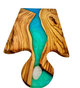Tabla de Cortar de Madera y Resina de Lujo, Tabla de Cortar de Madera de Olivo y Resina Epoxi, Tabla para Cortar Frutas y Verduras, Tabla para Servir - Product Image 1