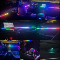 Lampe d'ambiance intérieure 18 lumières 64 couleurs Accessoires de voiture avec lumière d'ambiance acrylique LED cachée 12V Contrôle par application pour smartphone