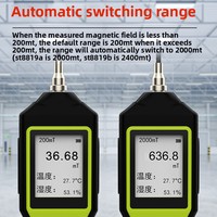 St8819A Gaussmètre Tesla mètre électronique portable avec écran LCD et LED Testeur de champ magnétique Détecteur de force