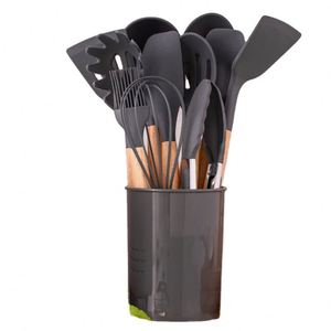 Juego de Utensilios de Cocina de Silicona al por Mayor, 12 Piezas con Cubo de Almacenamiento, Espátula, Cuchara para Sopa, Utensilios de Cocina Resistentes a Altas Temperaturas - Product Image 1
