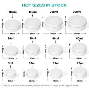 Boîte en métal blanc de 60 ml pour cosmétiques, conteneur d'emballage en aluminium, boîtes et pots pour crème - Product Image 3