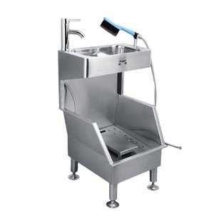 Kuge Stainless Steel <b>Shoe</b> Cleaning Station With Brush And <b>Tap</b> For Public And Industrial Use - Product Image 4