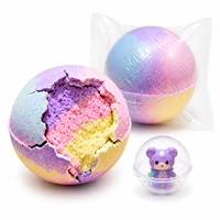 Bombe de bain arc-en-ciel avec figurines surprise en boîte mystère, cadeau pour enfants et adultes, bombes effervescentes personnalisables OEM/ODM avec jouets à l'intérieur