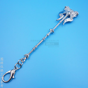 Electroplated Zinc Alloy Weapon Pendant Bright Nickel Geometric Shape <b>Game</b> <b>Accessory</b> Ornament - Product Image 1