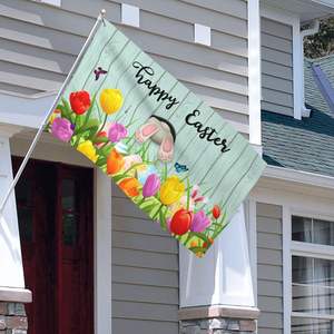 Drapeau <span class=keywords><strong>de</strong></span> Pâques 3x5 pieds, drapeau extérieur en forme <span class=keywords><strong>de</strong></span> lapin, bannière pour <span class=keywords><strong>la</strong></span> <span class=keywords><strong>maison</strong></span>, le jardin, décoration résistante au vent, panneau d'intérieur - Product Image 3
