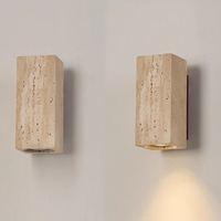 Applique murale LED en pierre de travertin pour chambre à coucher, décoration intérieure, design Wabi Sabi, lampe de chevet, couloir, escalier, hôtel