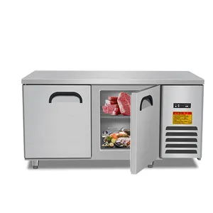 商用1.8m 2门餐厅厨房工作台台式冰箱冰箱下冰箱立式冰柜