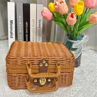 Boîte cadeau artisanale chinoise traditionnelle, panier tissé décoratif pour le rangement de cosmétiques, bijoux et cadeaux