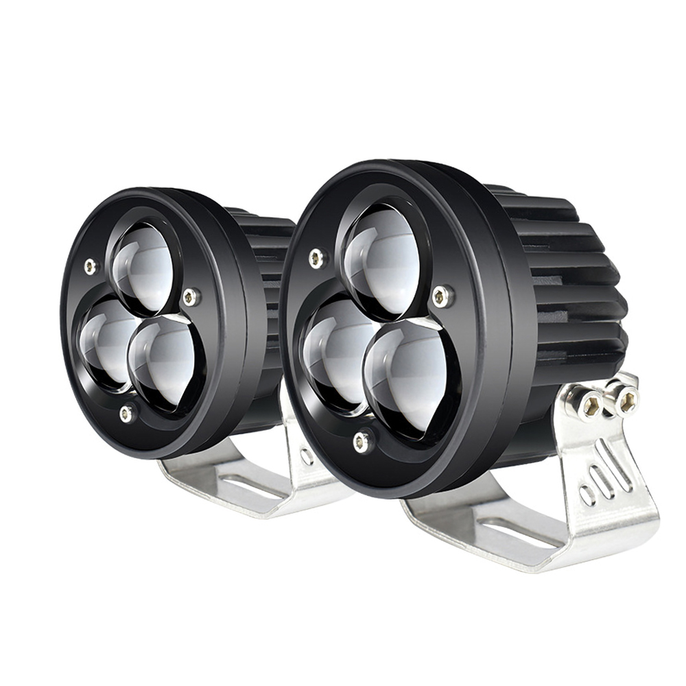 TAOCHIS 9-80V 30W 3 eyes LED projecteur lentille 3000k 6000k blanc + jaune phares de voiture camion rénovation article voiture auto moto